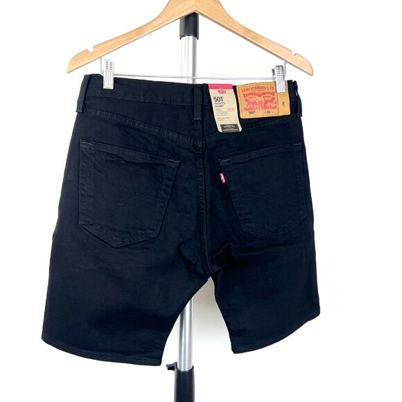 Sz 31x9- NWT Levi's 501 Original Fit Hemmed 9" Stretch Listless Short- Black - Picture 5 of 8